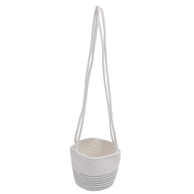 Hanging Plant Holder, Foldable Durable Easy To Install Hanging Basket Adjustable For Vegetables For Cosmetics For Plant Stand White