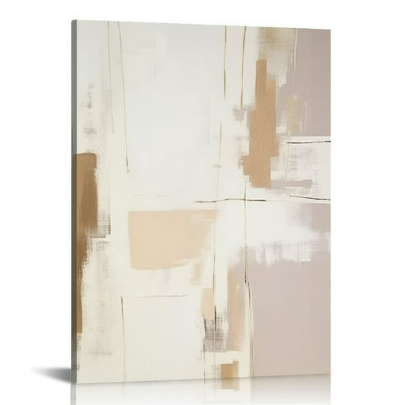 COMIO Abstract Beige Wall Art Canvas Boho Beige Minimalist Wall Art Decor Prints Beige Line Art Neutral Abstract Paintings for Wall Decor Brown Beige Neutral Artwork for Living Room