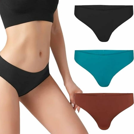 3Pcs Aura Invisible Camel Toe Thong Aura Invisible Thong No Camel Toe Underwear For Women High Waisted Seamless Thongs for Ladies No Show Panty