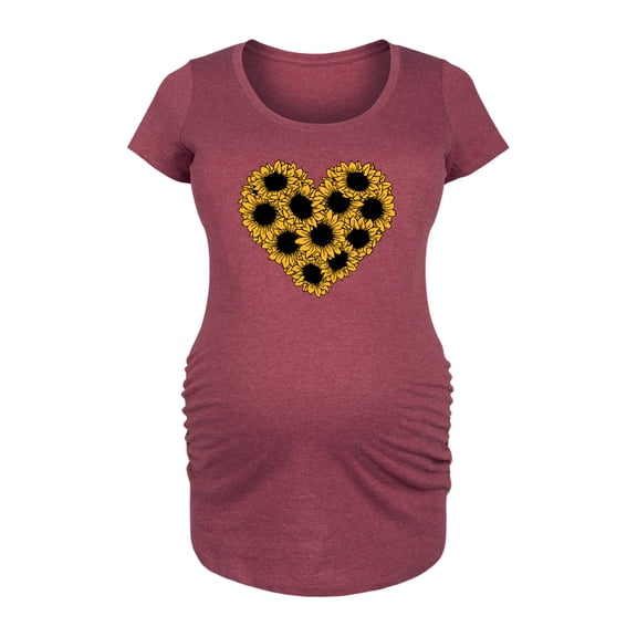 Instant Message - Sunflower Heart - Women's Maternity Scoop Neck Graphic T-Shirt