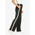 thumbnail image 3 of Woman Within Plus Size Tall Side Stripe Cotton French Terry Straight-Leg Pant, 3 of 3