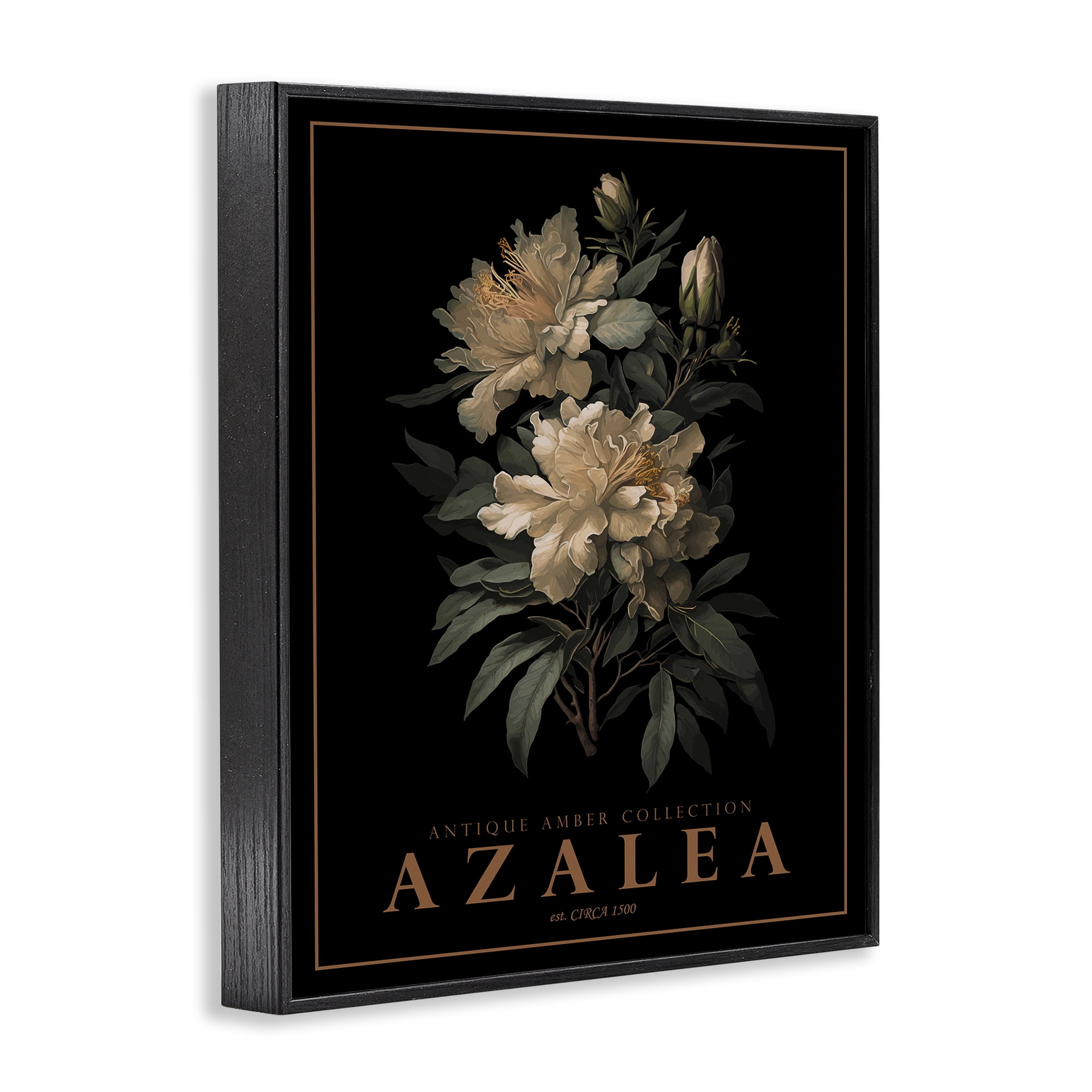 Stupell Industries Antique Azalea Bushel Black Framed Giclee Art, design by Christopher Giampietro