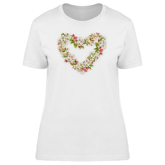 Apple Blossom Leaves Heart Shape Tee Women's -Image by Shutterstock