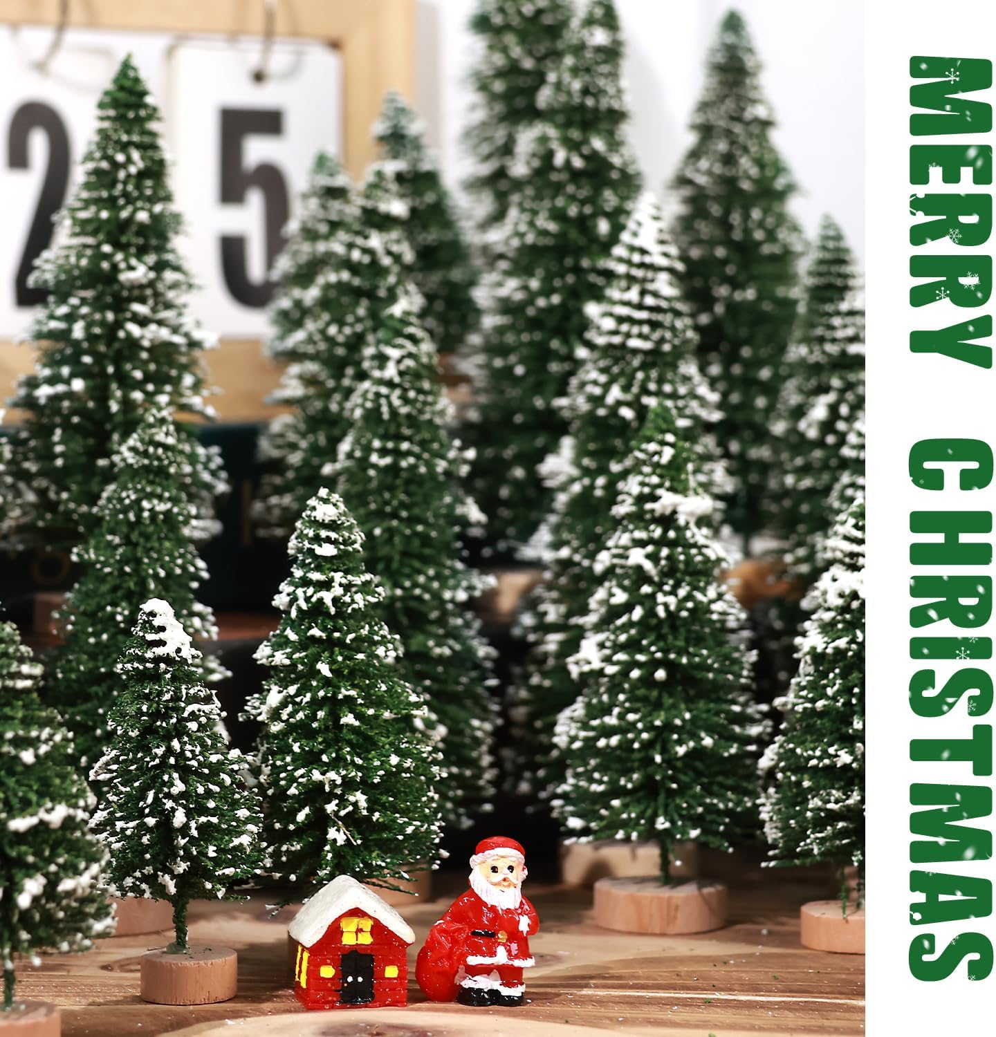 Ayieyill 30-Piece Mini Sisal Christmas Trees with Wood Base photo 4