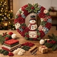 thumbnail image 4 of Christmas Wreath, 3D Fabric Poke Wreath DIY Kit, DIY Punch Needle Craft Kits for Adults (Snowman), 4 of 7