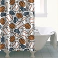 thumbnail image 4 of Striped Baseball Items Pattern Shower Curtain 72"x72" ,Bathroom Decorative Shower Curtains Set with 12 Hooks,Modern Waterproof Washable Shower Curtain, 4 of 6
