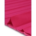 thumbnail image 5 of INSPIRE CHIC Women's Dress Work V-Neck Short Sleeve Below Knee Belted A-Line Pleated Dress XL Hot Pink, 5 of 5