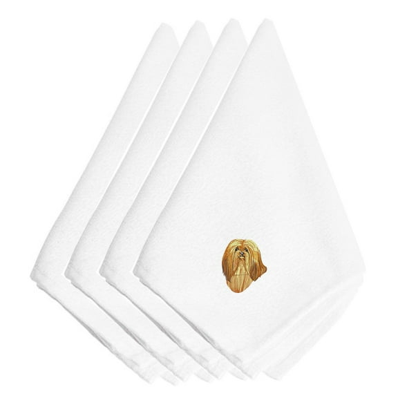 Lhasa Apso Embroidered Napkins Set of 4