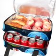 thumbnail image 5 of Baseball Double Layered Insulated Refrigerated Lunch Bag with Two Compartments - Large Capacity Hand-Carry Meal Bag, 7.1x11.4x16.1 inches, 5 of 6