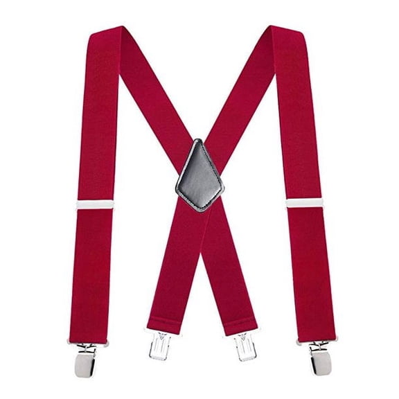 EASTIN Mens Suspenders 2" Wide Adjustable Solid Straight Heavy Duty Clip Suspenders