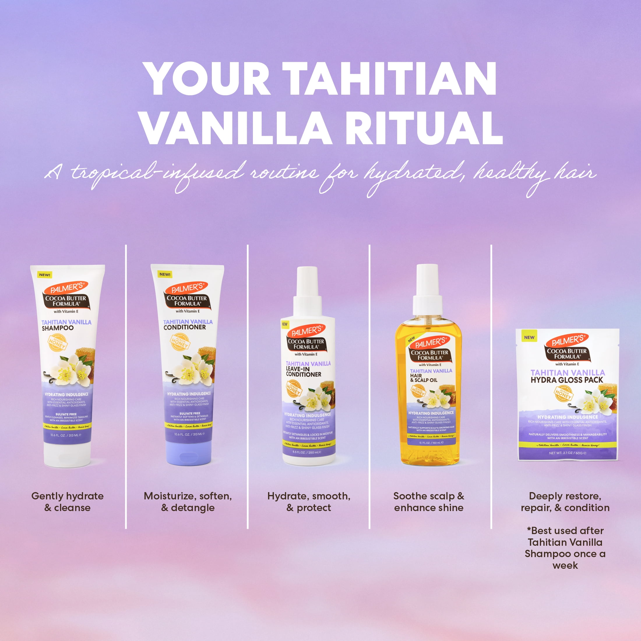 Palmer's Tahitian Vanilla Hydrating Leave-In Spray Conditioner with Cocoa Butter, 8.5 fl oz