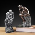 thumbnail image 3 of Estatua de Pensador de Resina YONGSHENG Plata 10,5x14x24,5 cm, 3 of 4