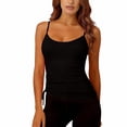 thumbnail image 4 of Aoiroe Women Built-in Bra Tank Tops Sleeveless Casual Shirts Fitted Tank Tops Black L, 4 of 9