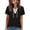 Black-Back to School Shirts Women, variant on Womens Criss Cross Short Sleeve T-Shirts V Neck Tunic Solid Color Summer Tops S-3XL