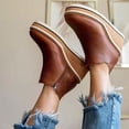 thumbnail image 4 of CAROOTU Bottines pour Femmes Couleur Unie Bout Rond Chaussures Compensées Chaussures Décontractées à la Mode, 4 of 5