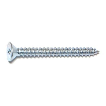 

#14 x 2-1/2 Zinc Plated Steel Phillips Flat Head Sheet Metal Screws (15 pcs.)
