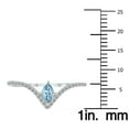 thumbnail image 4 of SZUL Women's 1/4 Carat TW Aquamarine and Diamond V Shape Ring in 10K White Gold, 4 of 6