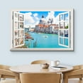 thumbnail image 3 of wall26 Canvas Print Wall Art Window View of Venice Bay in Italy Nature Cities Photography Realism Rustic Scenic Colorful Relax/Calm Ultra for Living Room, Bedroom, Office - 16"x24", 3 of 5