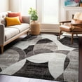 thumbnail image 6 of World Rug Gallery Contemporary Distressed Circle Area Rug - BROWN 5' X 7', 6 of 8