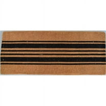 HomeRoots 573922 24 x 60 in. Brown & Black Coir Striped Outdoor Door Mat