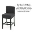 thumbnail image 4 of Set of 2 Bar Height Stools with Backs, Gray Fabric Upholstered Counter Stools with Footrest and Solid Wood Legs, Ideal for Modern Kitchen Island and Home Bar Setup, 4 of 5