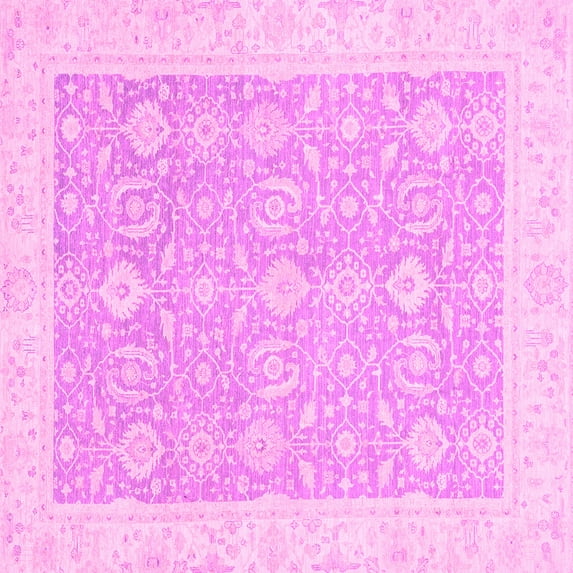 Ahgly Company Indoor Square Oriental Pink Traditional Area Rugs, 5' Square