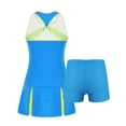 thumbnail image 2 of Eandarui Kids Girls Tennis Skirt with Shorts Set Golf Tennis Dress Outfits Sports Skort Dress Cheer Blue 12, 2 of 7