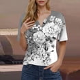 thumbnail image 2 of Blusas de Manga Corta para Mujeres Impresas Cuello Redondo Casual, Top de Algodón de Imitación para el Hogar Y el Uso Diario, 2 of 7