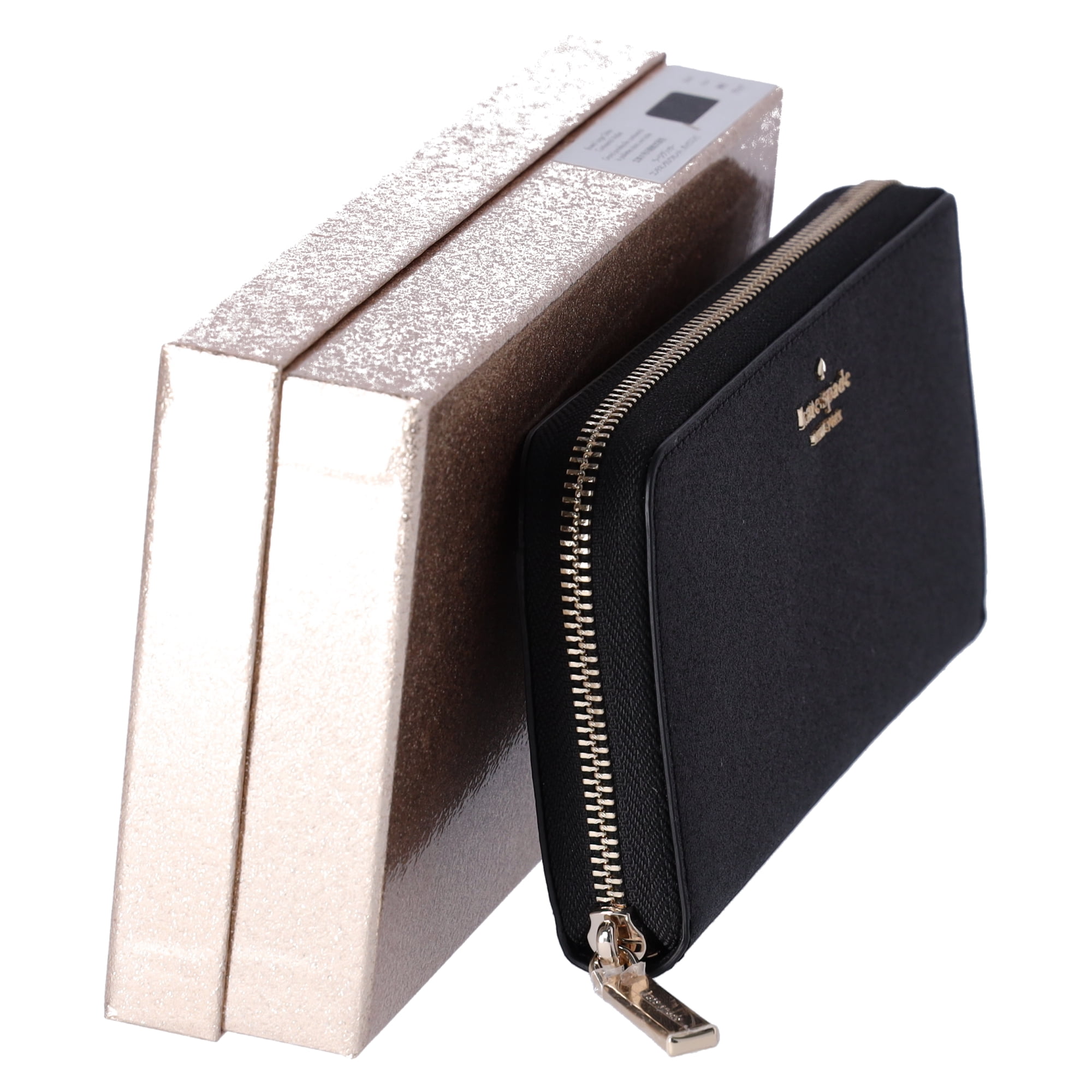 Kate Spade Shimmy Tinsel Glitter Boxed Large Continental Wallet Black Glitter