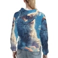 thumbnail image 7 of Salouo Clear Sky Blue Cat Pattern Hoodie Sweatshirts for Women, Autumn Pullover Hoodie Workout Sweat Women's Long Sleeve Preppy Sweatshirts-Small, 7 of 7