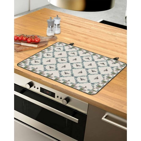 

Teal Botanical Bee Stove Top Covers for Electric Stove Heat Insulation Fireproof Glass Cooktop Cover Counter Top Glass Stove Cover for Prevent Scratches 29 x21 Grey Geometric Abstract Art Rustic