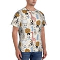 thumbnail image 4 of Yiaed Hand Drawn Animals Print Mens Short Sleeve Tight Fit T-Shirt, Crewneck Casual Tee-3X-Large, 4 of 5