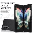 thumbnail image 3 of Dteck Cover Samsung Galaxy Z Fold 3, Luxury Protective Ultra-Thin Leather Lichee Pattern Shockproof Glossy Design Back Phone Cover For Samsung Galaxy Z Fold 3, Black, 3 of 6