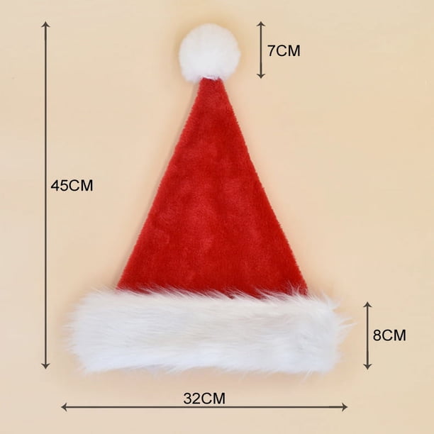 Adornos navideños de peluche rojo, rosa, azul, verde y negro para adultos y niños, gorro navideño extragrande y grueso