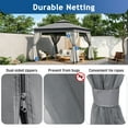 thumbnail image 6 of 10'x10' Double Roof Patio Gazebo with Mosquito Netting & Steel Frame Legs, Easy Assembly for Backyard, Lawn, Garden, Deck - Grey, 6 of 7