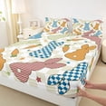 thumbnail image 4 of Erosebridal Cute Rabbit Print Full Size Sheets,Colorful Stars Print Bed Sheets For Kids 4 Pieces, 4 of 6