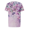 thumbnail image 5 of DPTALR Femme Adulte Col Rond Manches Courtes Hauts T-Shirt Imprimés Blouse Ample, 5 of 5
