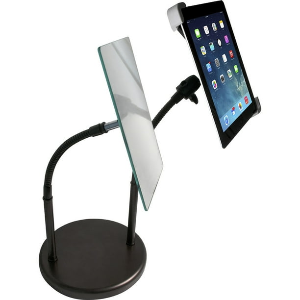 Gooseneck Tabletop Stand with Makeup Mirror for iPad