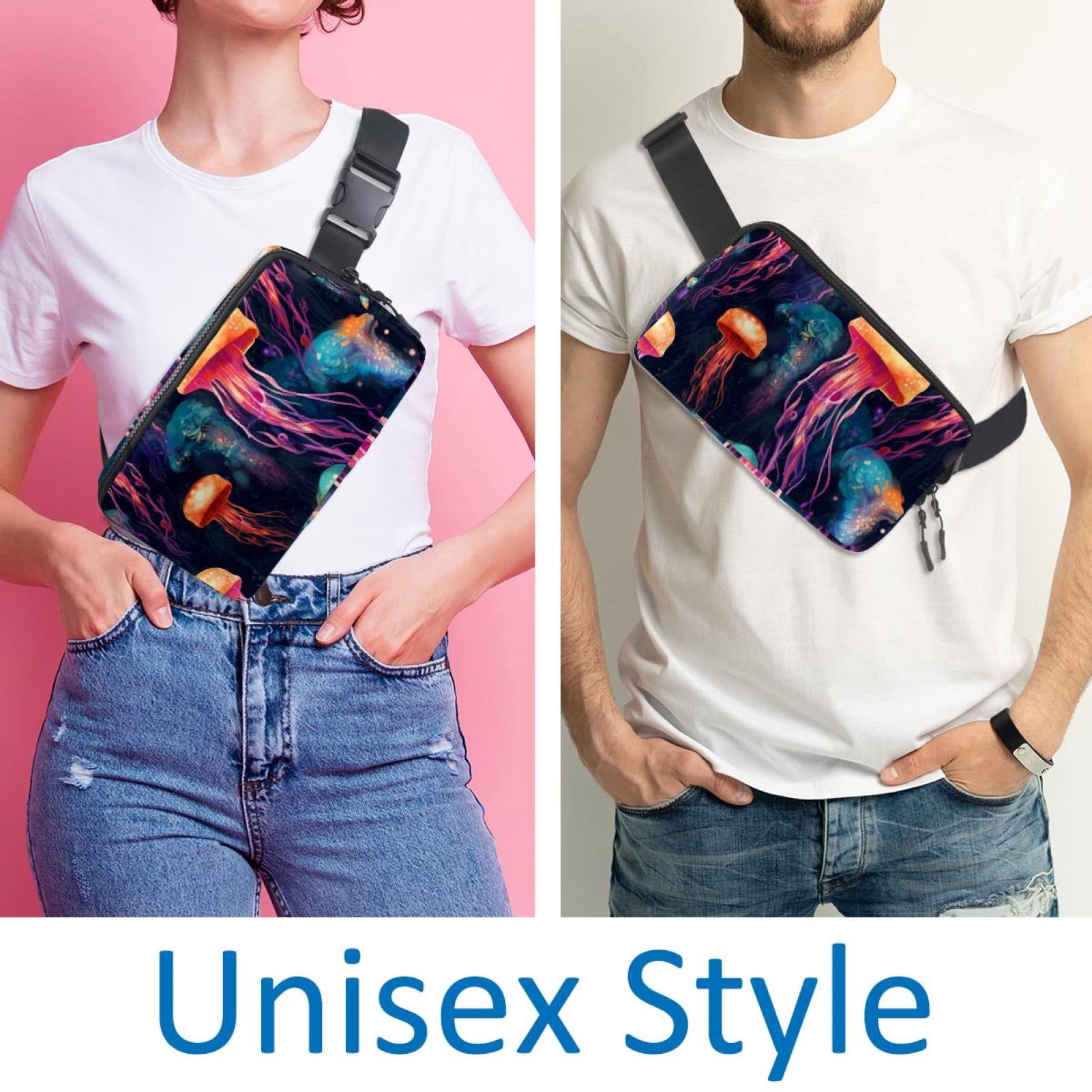 Jellyfish Lightweight Adjustable Crossbody Bag Fanny Pack Running Belt Extension Strap Unisex
