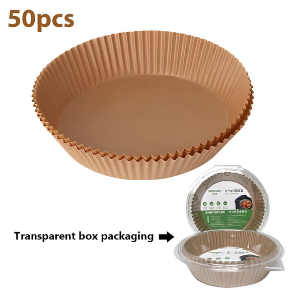 ACDANC 50pcs Air Fryer Disposable Paper Liner,9inch Non-Stick Round Mat,Baking Paper Food Grade Parchment Oil-Proof Water-Proof Steamer Oil Paper for Roasting Microwave