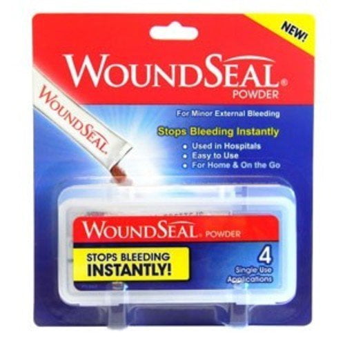 Wound Seal Powder Stops Bleeding Instantly for Minor External Bleeding Blood Thinners 4 ct