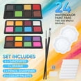 thumbnail image 2 of Deluxe Art Set 88-Piece Artist Studio Set Wood Box Case - Art Supplies For Painting, Drawing, 2 Sketch Pads, 24 Watercolor Paint Colors, 24 Oil Pastels, 24 Colored Pencils, 2 Brush, Art Starter Kit, 2 of 7