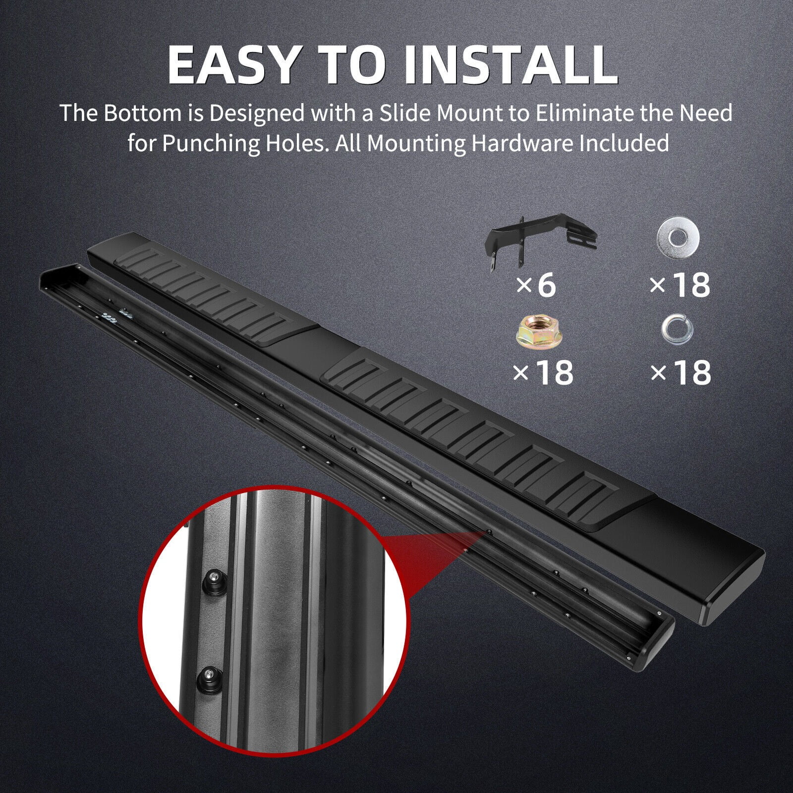 RVNI Running Board for 2015-2023 2024 2025 Ford F-150 Super Crew Cab/17-24 Ford F-250 F-350 Super Duty Crew Cab 6 in f150 Running Boards Side Steps Nerf Bars