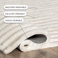 thumbnail image 3 of nuLOOM Kai SuperiorWash Stripe Faux Rabbit Machine Washable Area Rug, 2' 6" x 6', Runner, Kai Off-white, 3 of 12