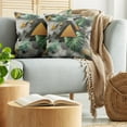 thumbnail image 5 of Ambesonne Monstera Throw Pillow Cover 2 Pack, Triangles Marble Abstract, 16", Fern Green Grey Camel, 5 of 7