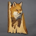 thumbnail image 4 of Escultura de madera para colgar en la pared, tallado de animales, hecho a mano, mapache, oso, ciervo, decoración pintada a mano para el hogar, sala de estar, envío directo, 4 of 4