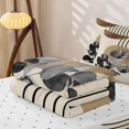 thumbnail image 5 of jejeloiu Moody Abstract Zipper Twin Comforter Sets with Fitted Sheet and 2 Pillowcases For Men Women,Monochrome Print Zipper Bedding Set,Brown Gray,Reversible,4 Pieces, 5 of 7