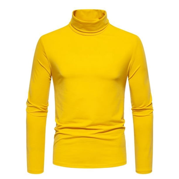 pstuiky manga larga para hombre, Camiseta informal de color liso para hombre, cuello alto, manga larga, base, manga larga, cuello alto camisetas de hombre s