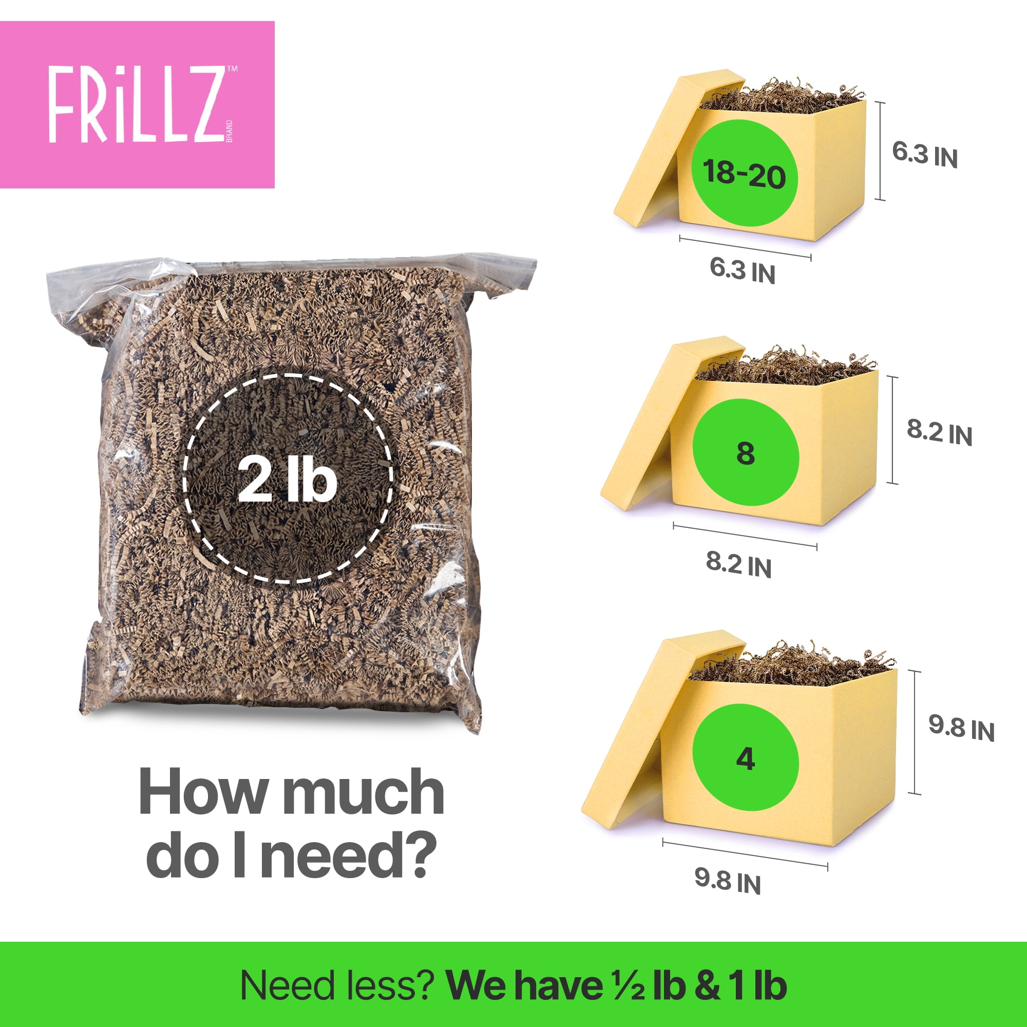 FRiLLZ by DECOfill™ Crinkle Cut Paper Shred Filler for Baskets, Gifts, Packing and Protecting your Christmas, Holiday, Wedding, Valentines Day and other events (2 pound, Red and White)