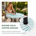 thumbnail image 4 of Round Outdoor Tablecloth with Umbrella Hole and Zipper, Teal Scallop Coastal Tablecloth with Elastic Waterproof, Summer Beach Nautical Patio Table Covers for 31" - 35" Picnic Pool Tables, 4 of 9
